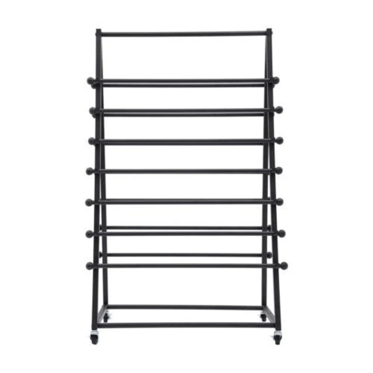7-Tier Ribbon Roll Storage Rack – Double-Sided Metal Ribbon Organizer with Wheels, 120 cm